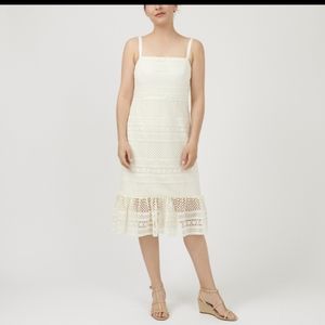 J Crew Geometric lace midi dress